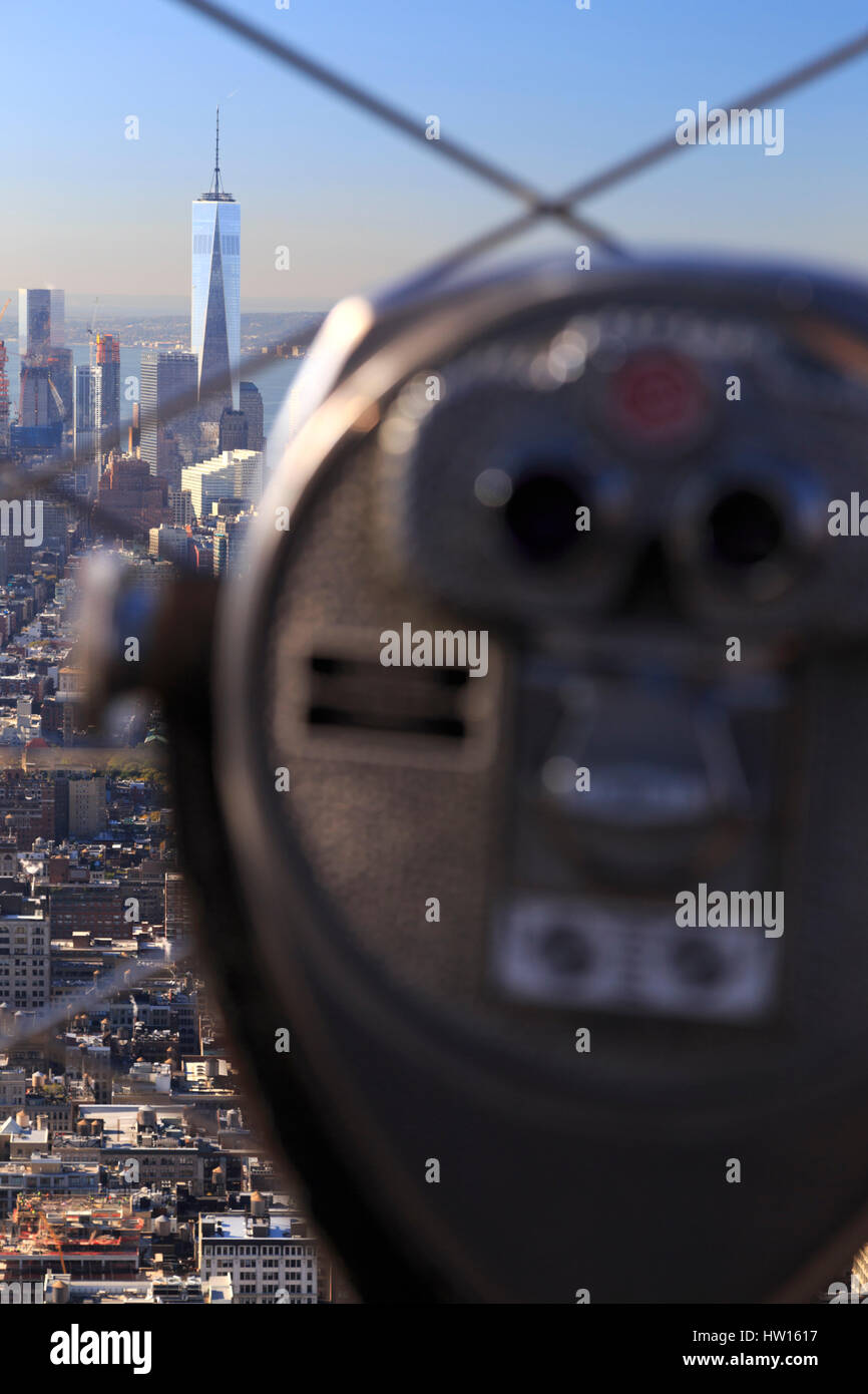 USA, New York, New York, Manhattan, Observatoire de l'Empire State Building Banque D'Images