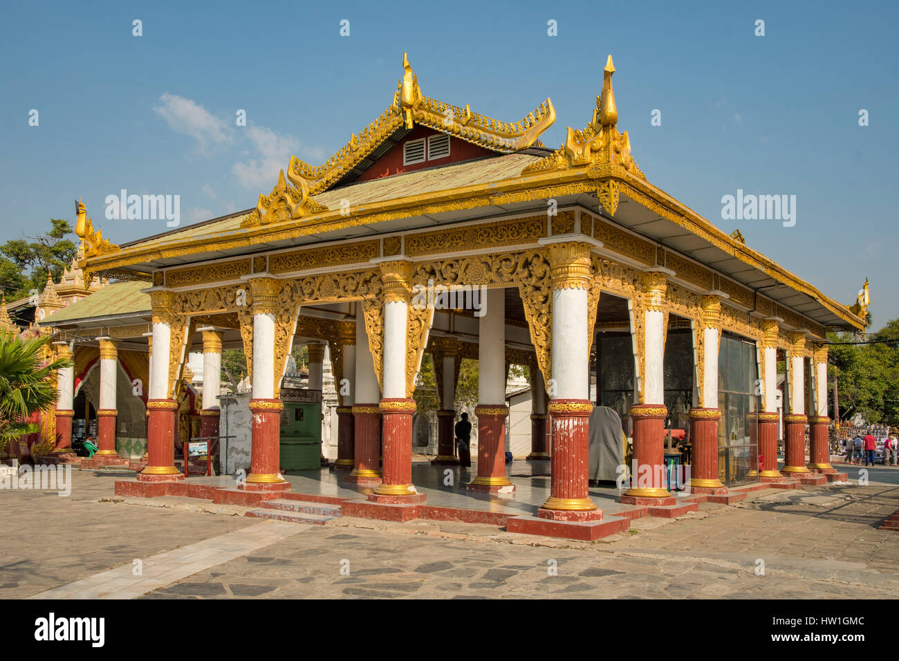 Bâtiment à Khutodaw Pagode, Mandalay, Myanmar Banque D'Images