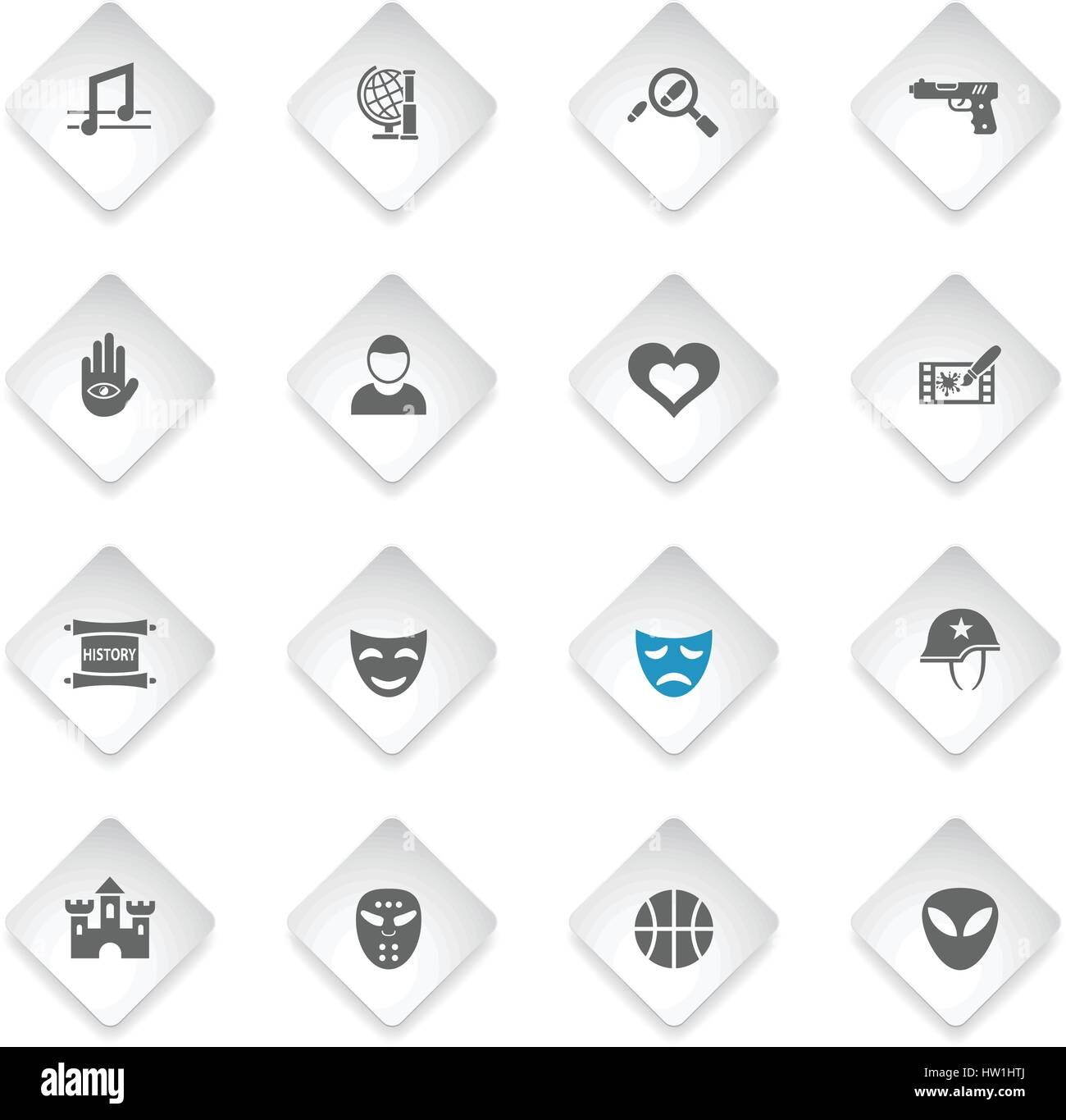 Genre cinéma télévision web icons pour la conception d'interface utilisateur Illustration de Vecteur