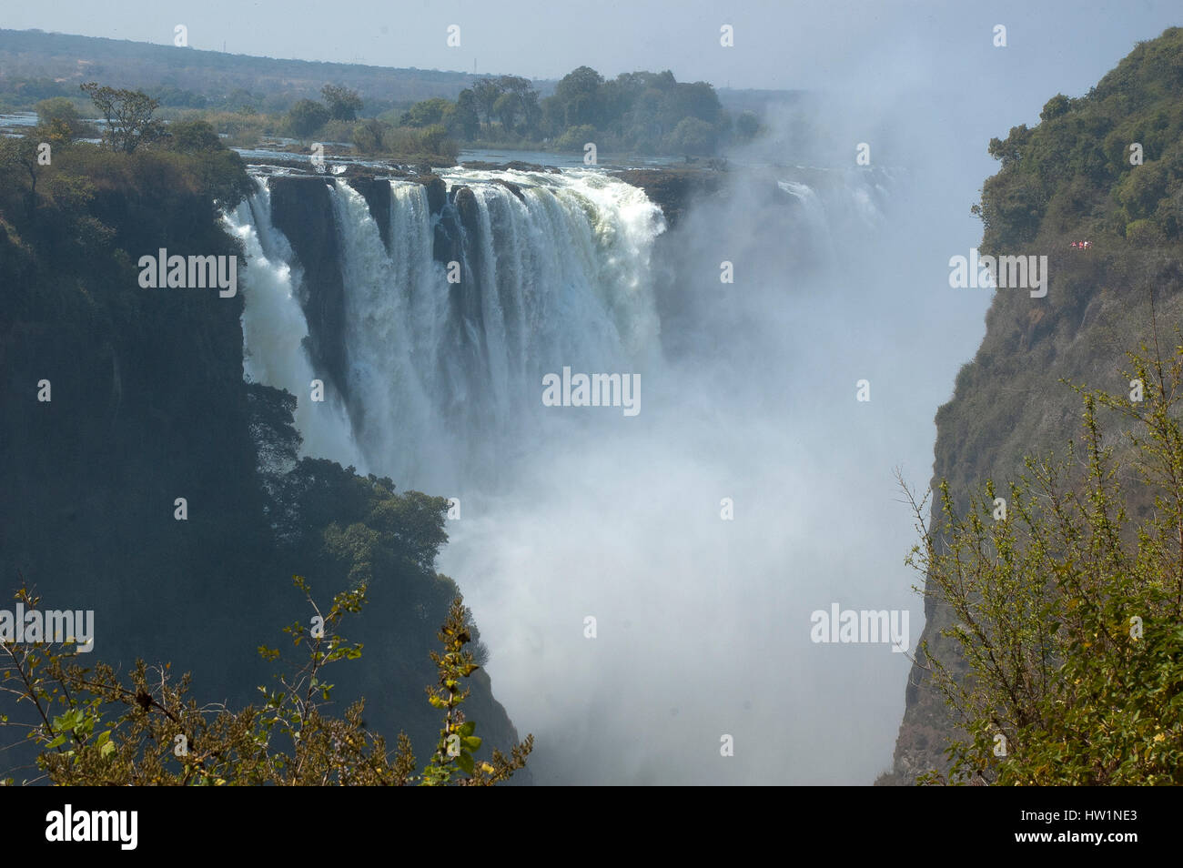 Victoria Falls sur la rivière Zambèze, découvert par David Livingstone, en novembre 1855, au Zimbabwe Banque D'Images
