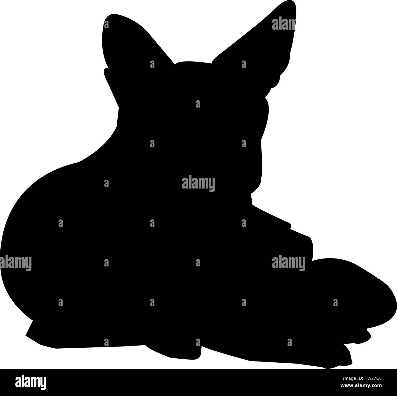 Silhouette d'un noir soutenu Jackal Illustration de Vecteur