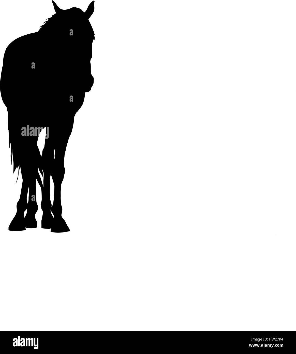 Silhouette d'un cheval sauvage du désert garub Illustration de Vecteur