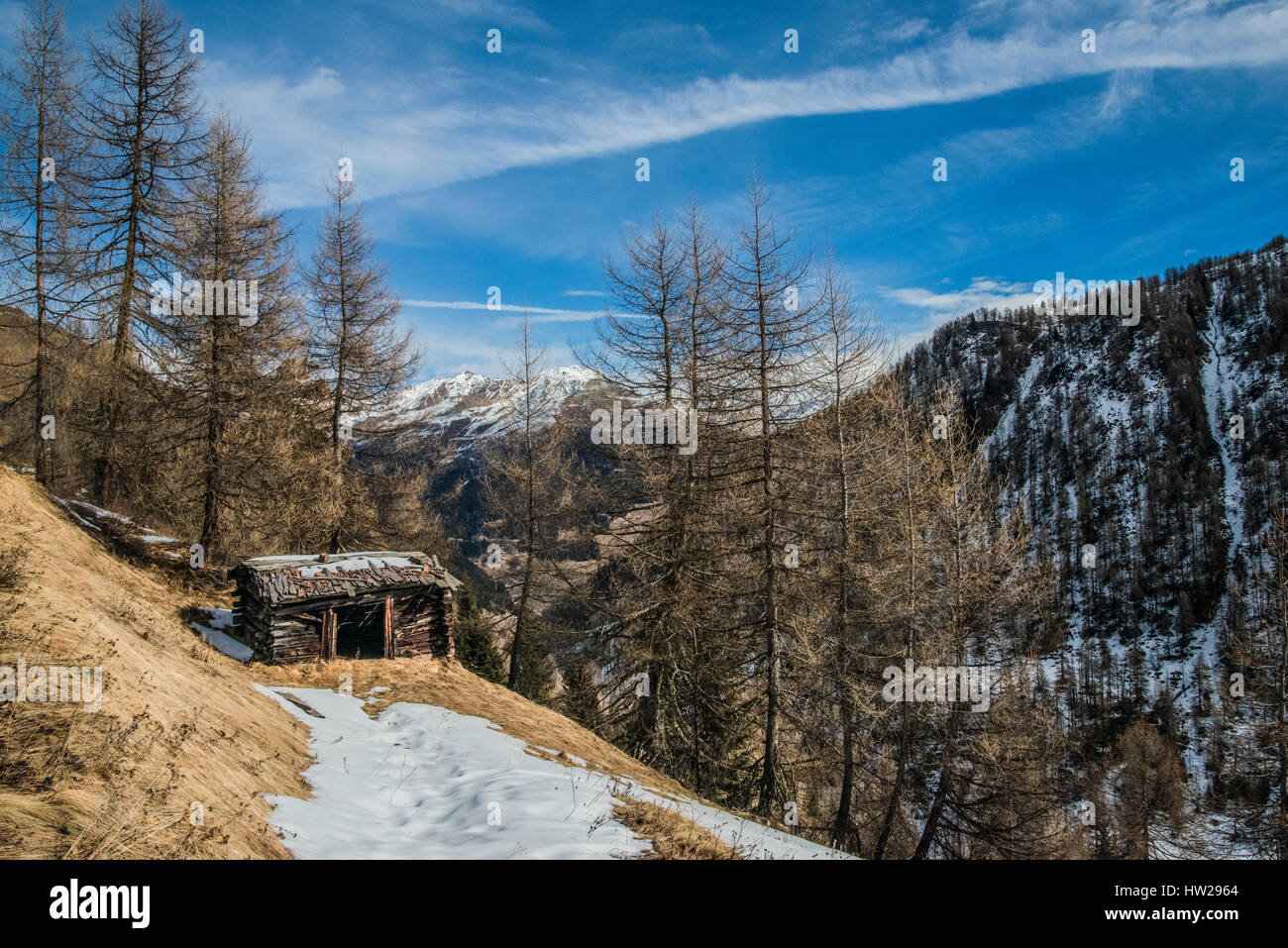 Autriche, Tyrol, paysage d'hiver dans les montagnes de Villgratental Banque D'Images