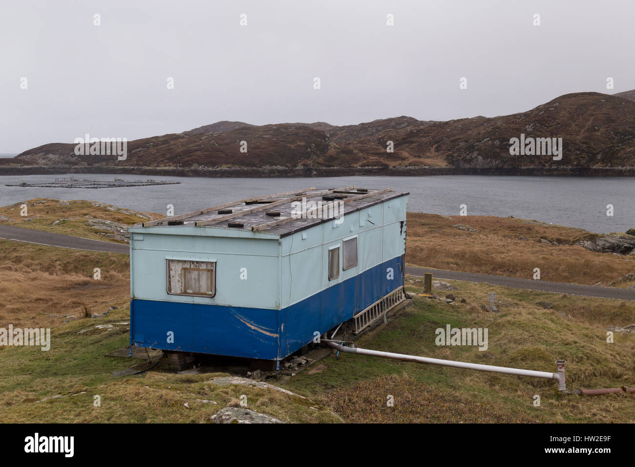 Ancienne caravane statique, Isle of Harris Banque D'Images