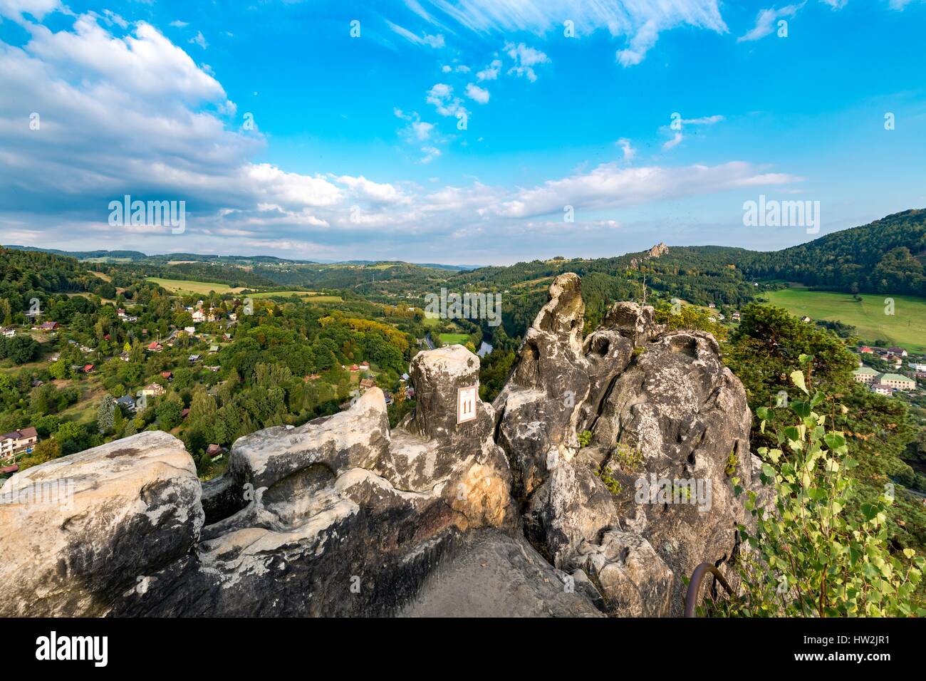 Le Paradis de Bohême, ruine de château de Vranov, Panthéon Banque D'Images