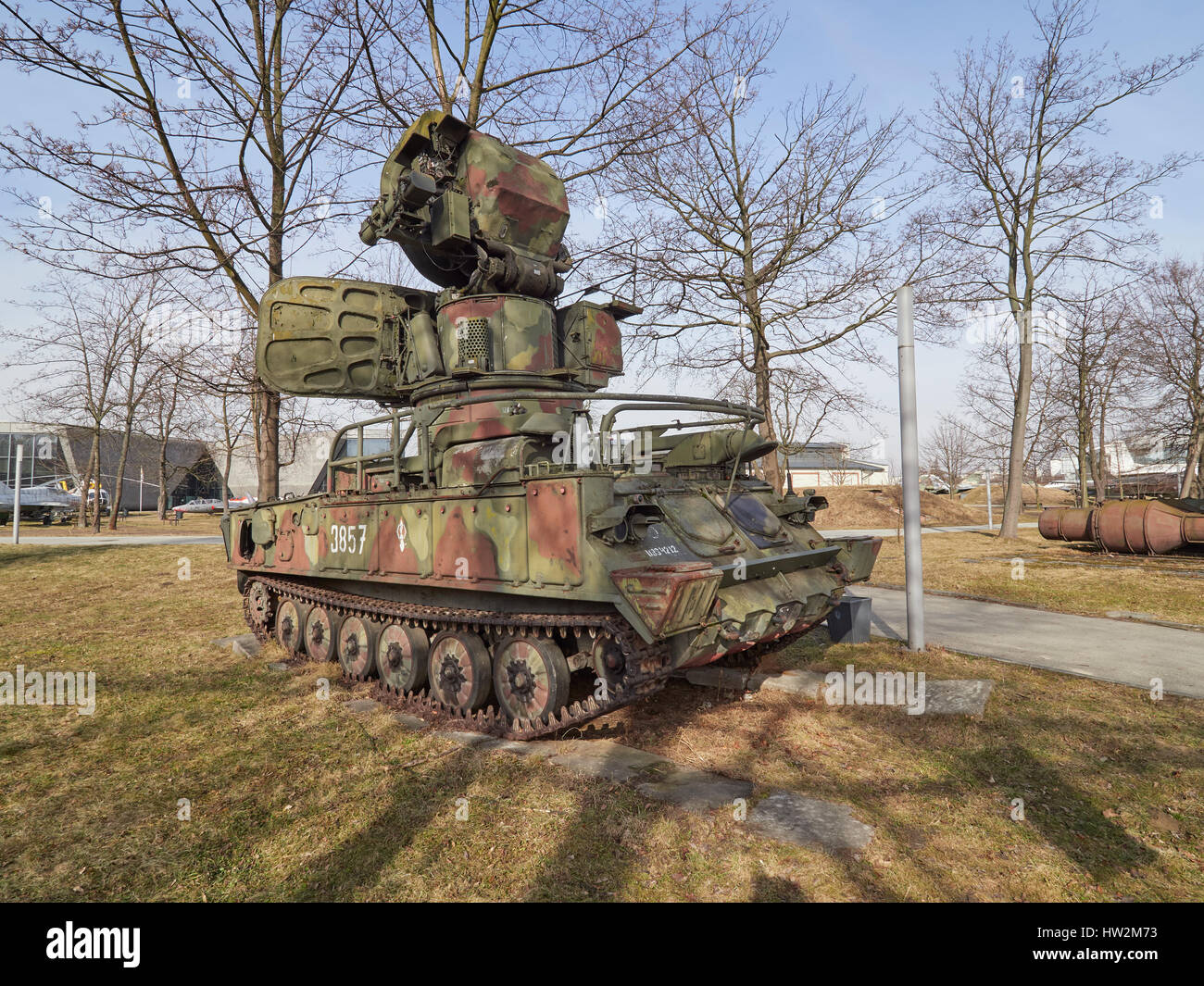 2K12 Kub Fédération de surface to air missile system 'activité lucrative" au Musée de l'Aviation Polonaise à Cracovie en Pologne Banque D'Images