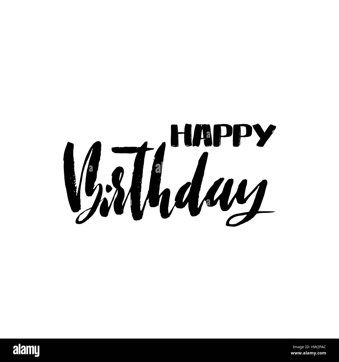 Joyeux anniversaire lettrage pour invitation et carte de souhaits, estampes et affiches. Inscription manuscrite. Dessin calligraphique. Vector illustration Illustration de Vecteur