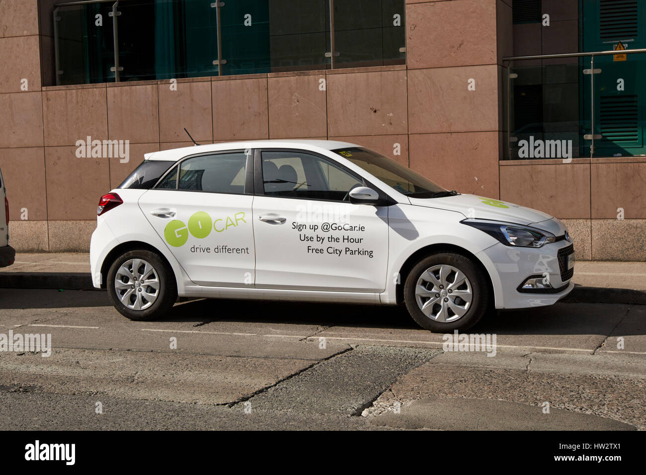 Rendez-vous sur location de voiture Hyundai entreprise partage irlandais Dublin République d'Irlande Banque D'Images
