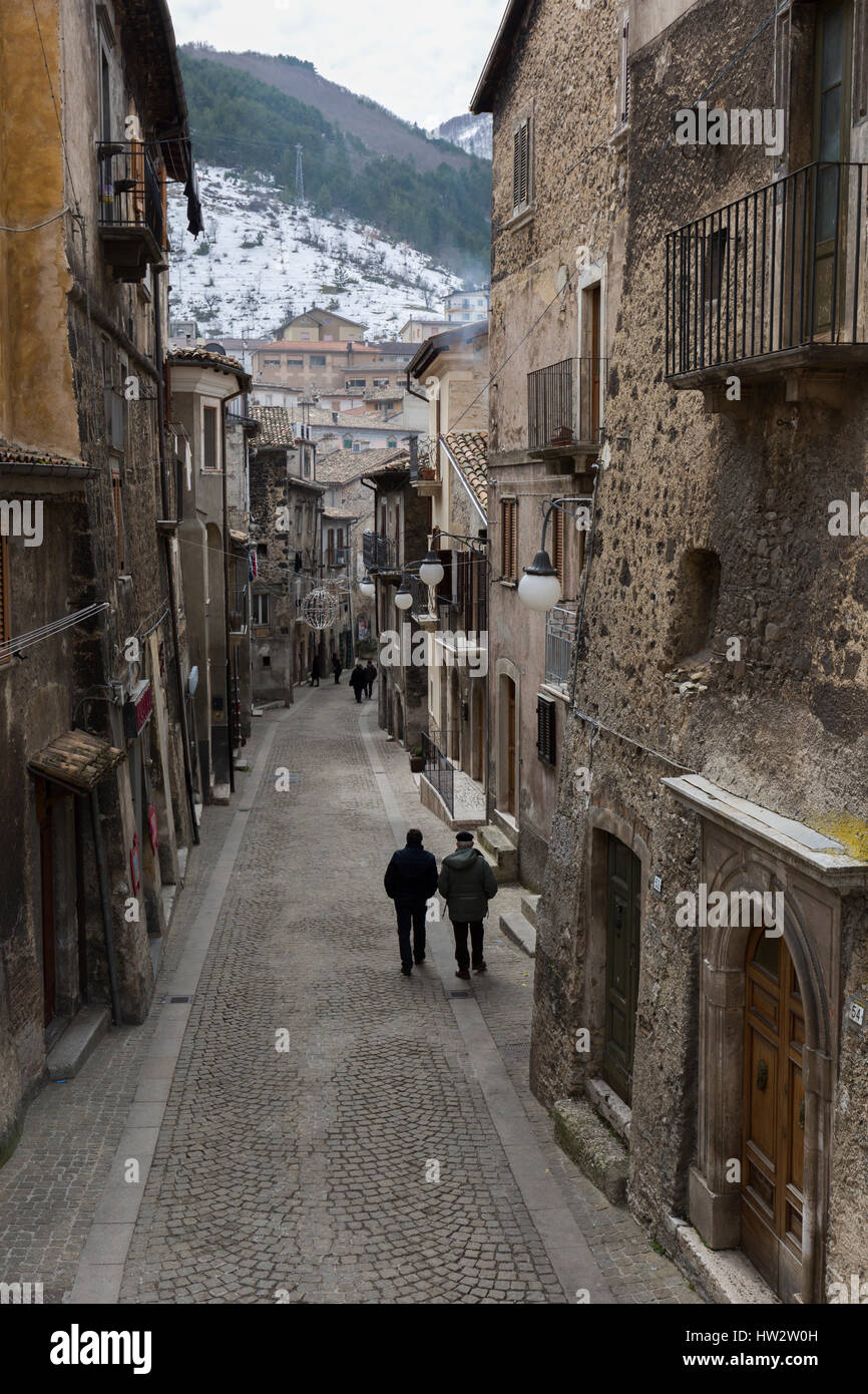 Les rues de Scanno, Abruzzo, Italie Banque D'Images