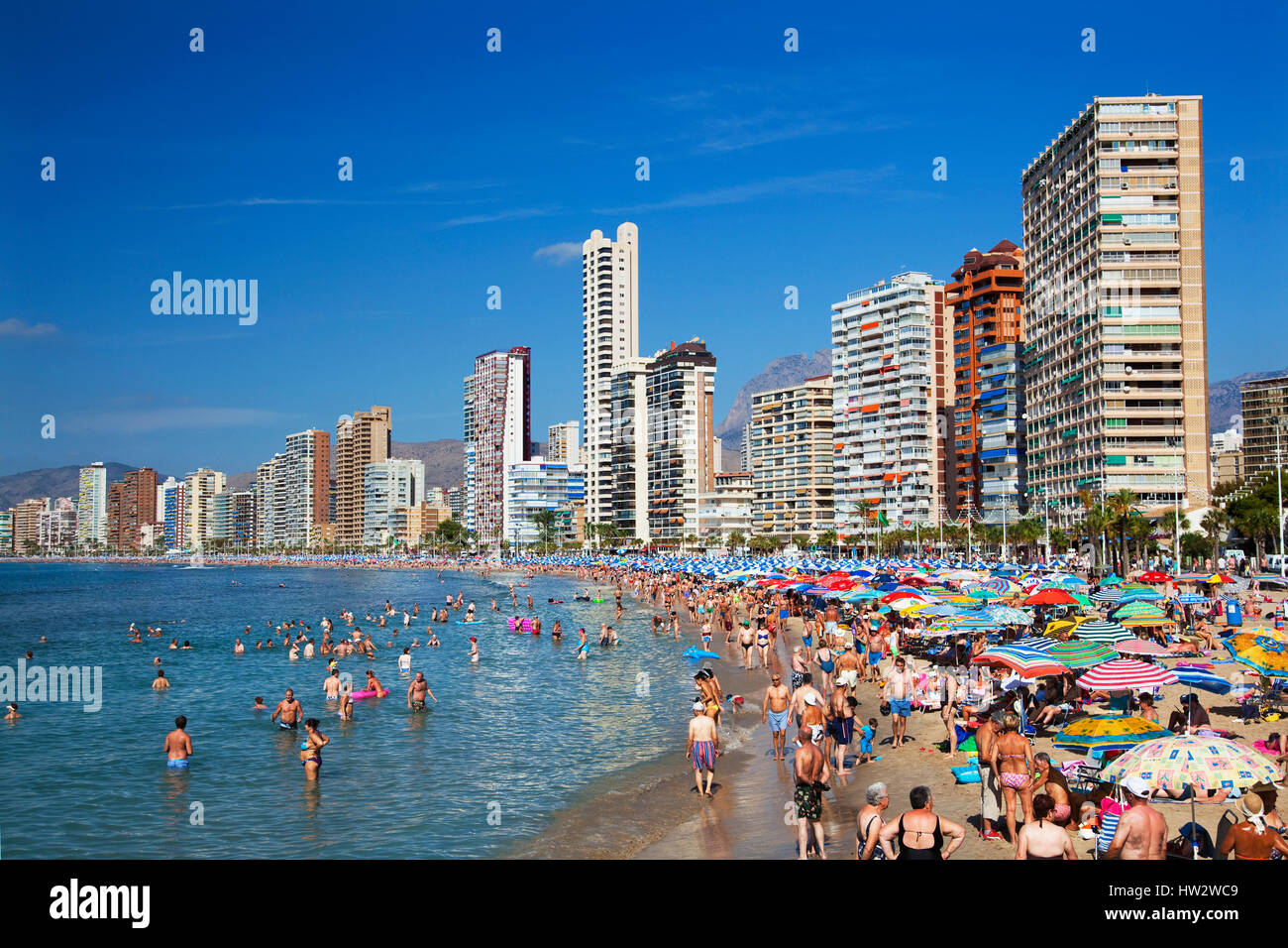 Benidorm, Costa Blanca, Alicante, Espagne Banque D'Images