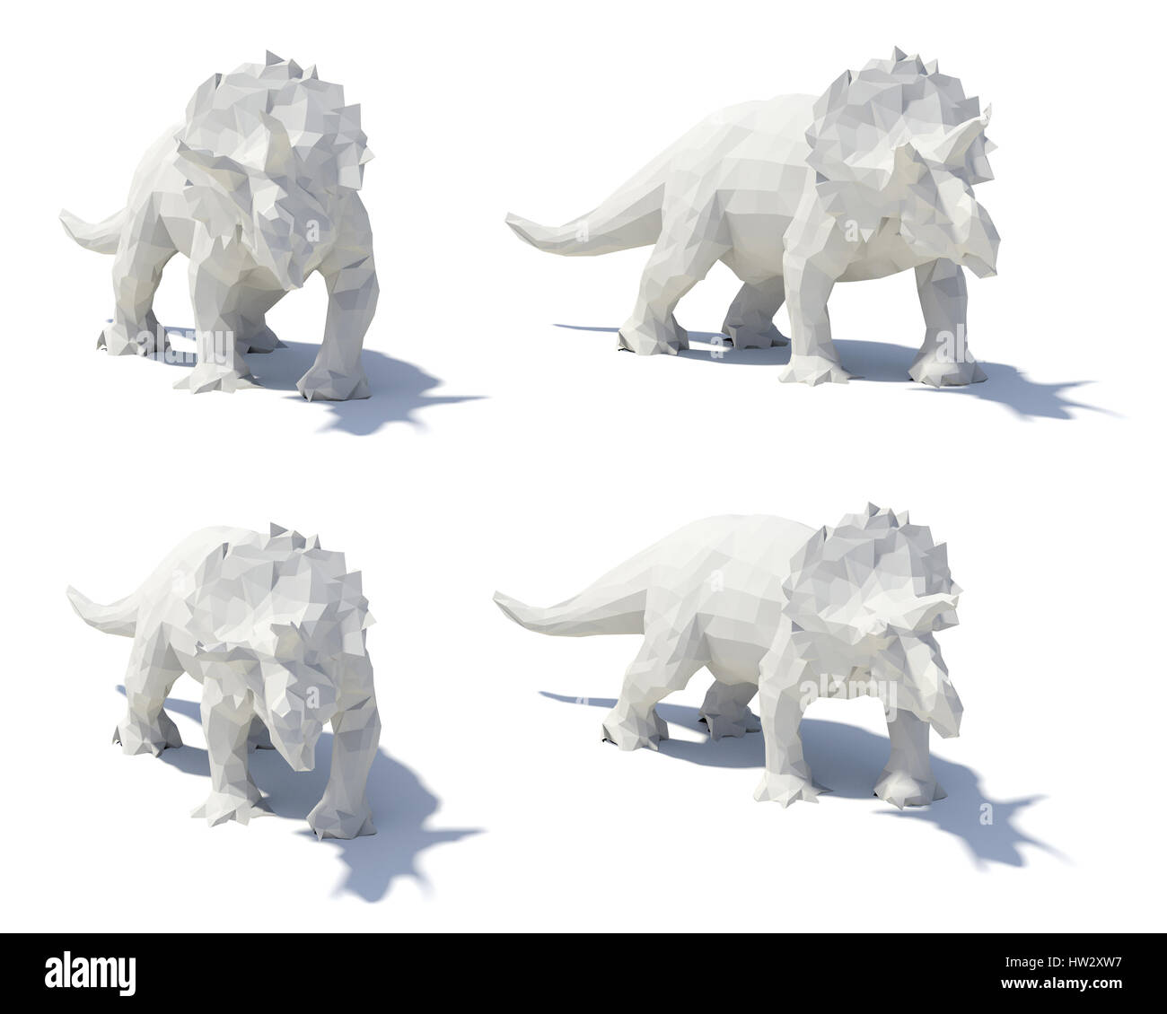Triceratops style low poly Banque D'Images