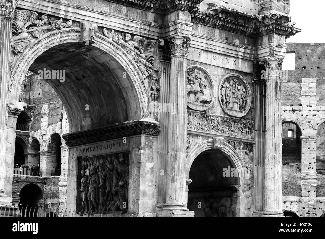 Arc de Constantin (AD 315), Rome (Italie). Banque D'Images