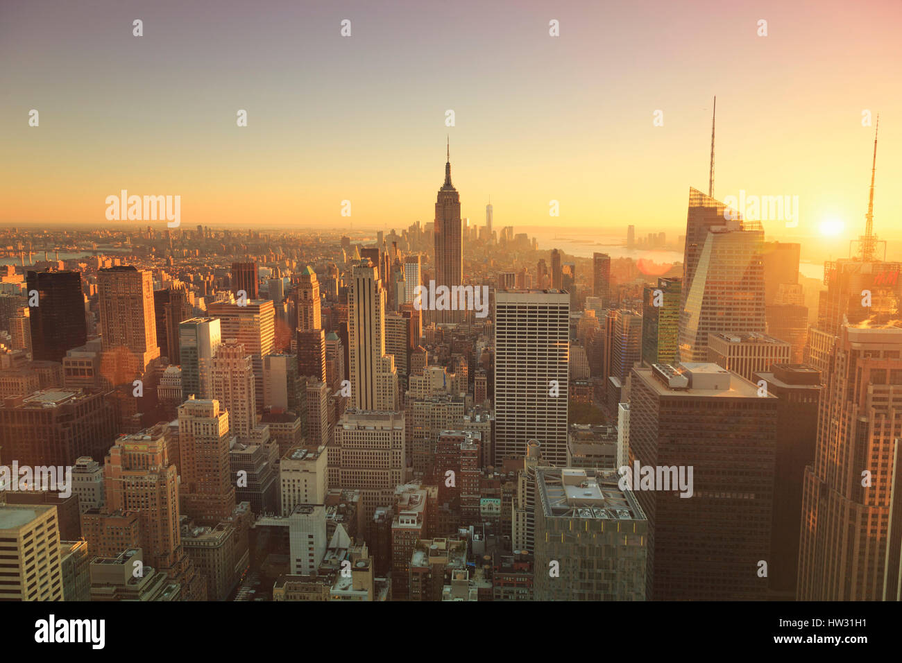 USA, New York, New York City, Empire State Building et Manhattan Skyline Banque D'Images