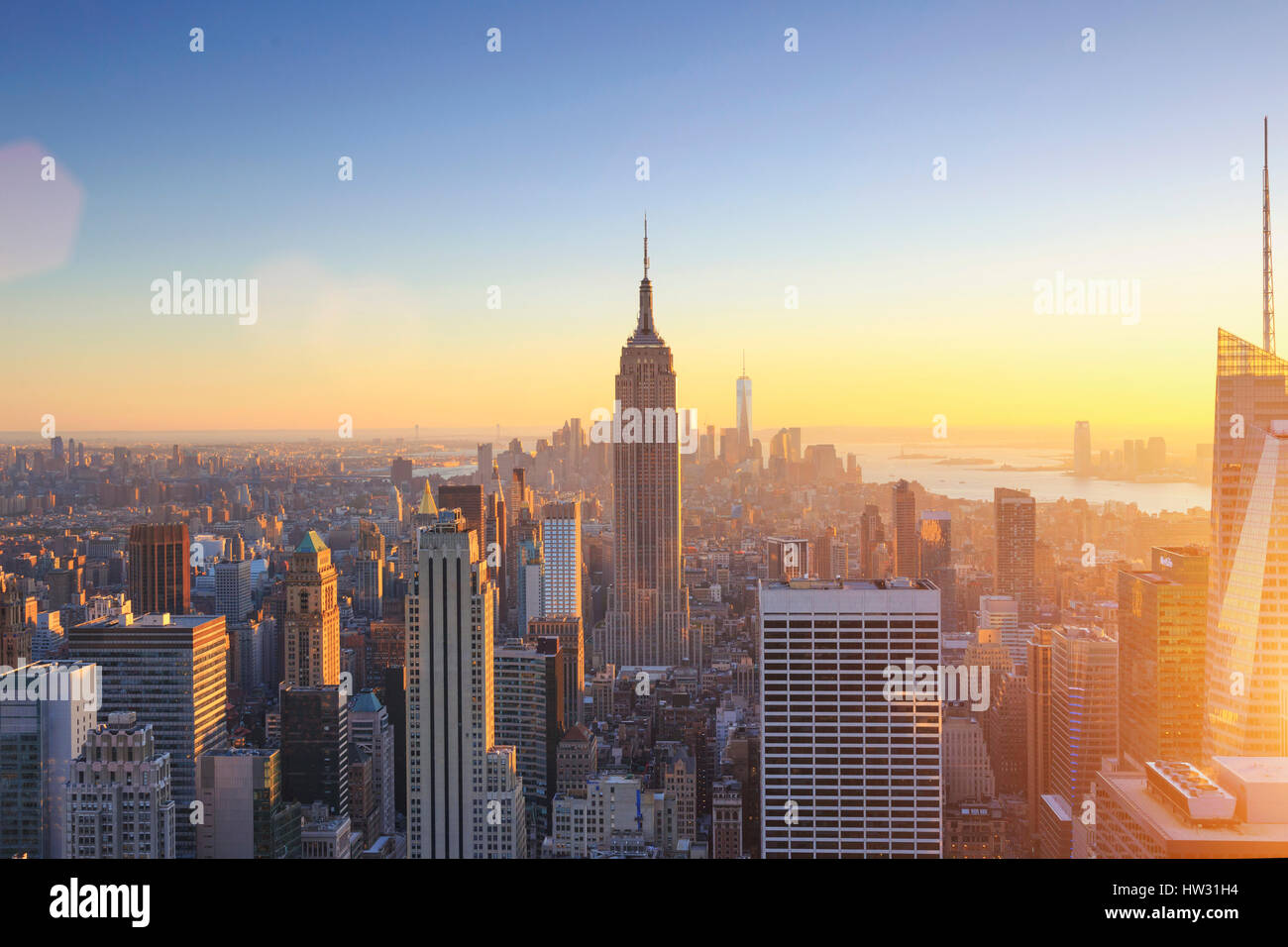 USA, New York, New York City, Empire State Building et Manhattan Skyline Banque D'Images