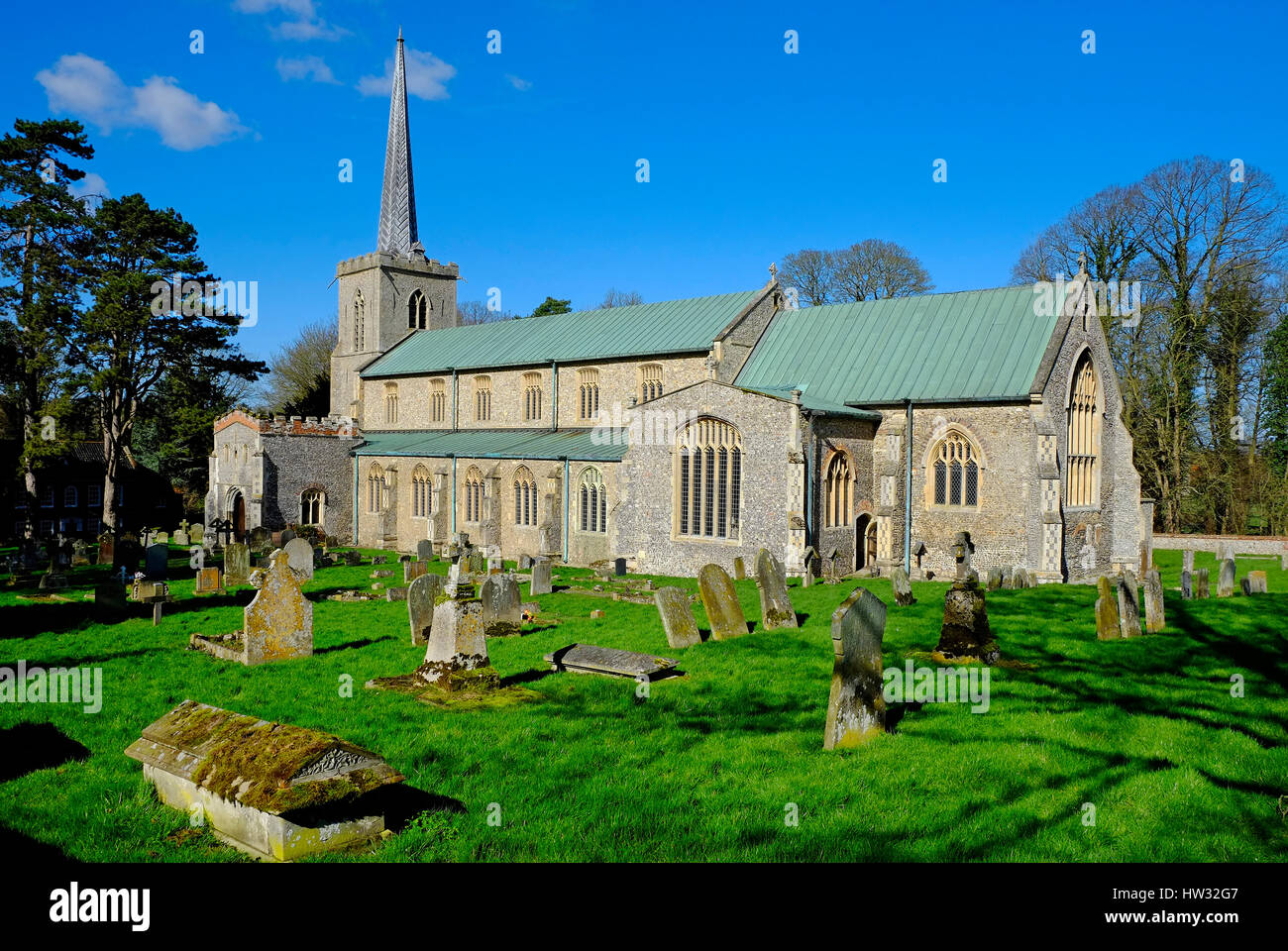 Saint Marie et tous les saints de l'église paroissiale, little walsingham, Norfolk, Angleterre Banque D'Images