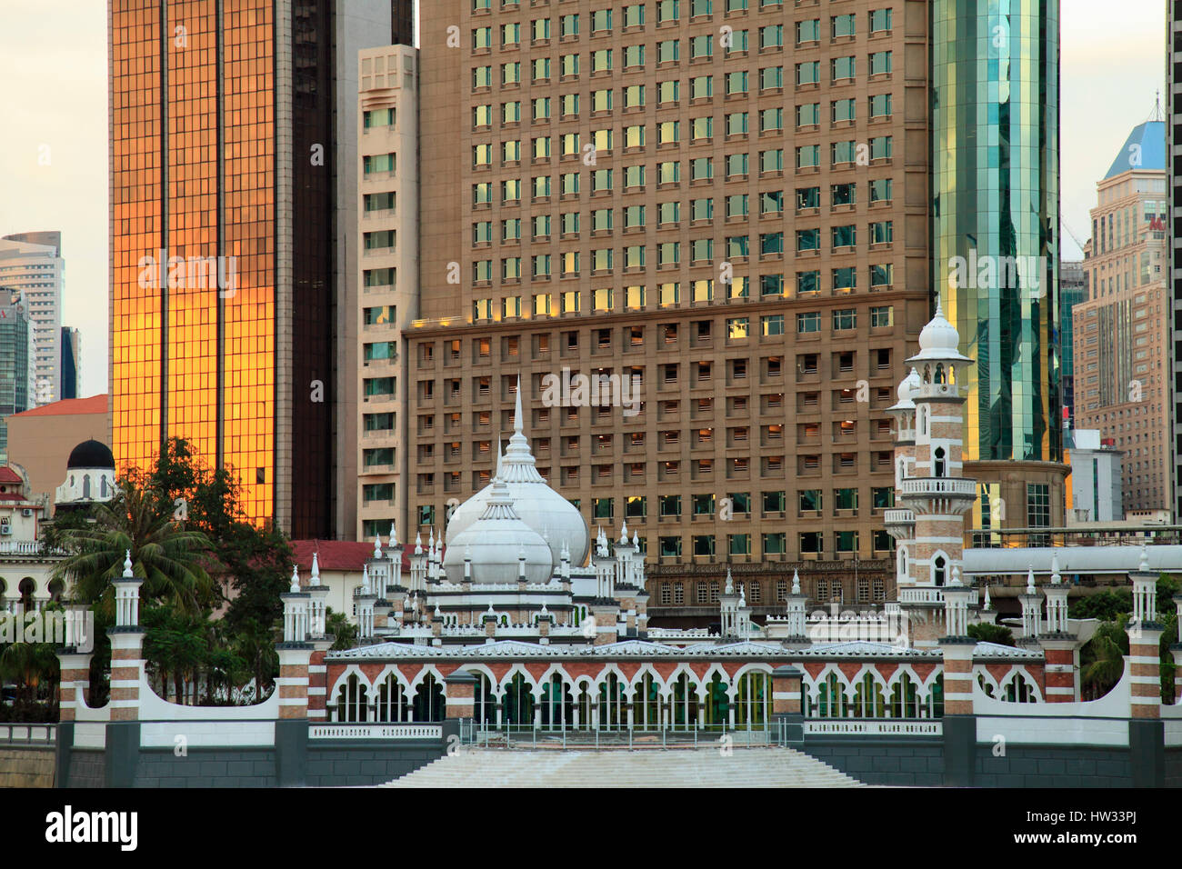 La Malaisie, Kuala Lumpur, Masjid Jamek, mosquée, Banque D'Images