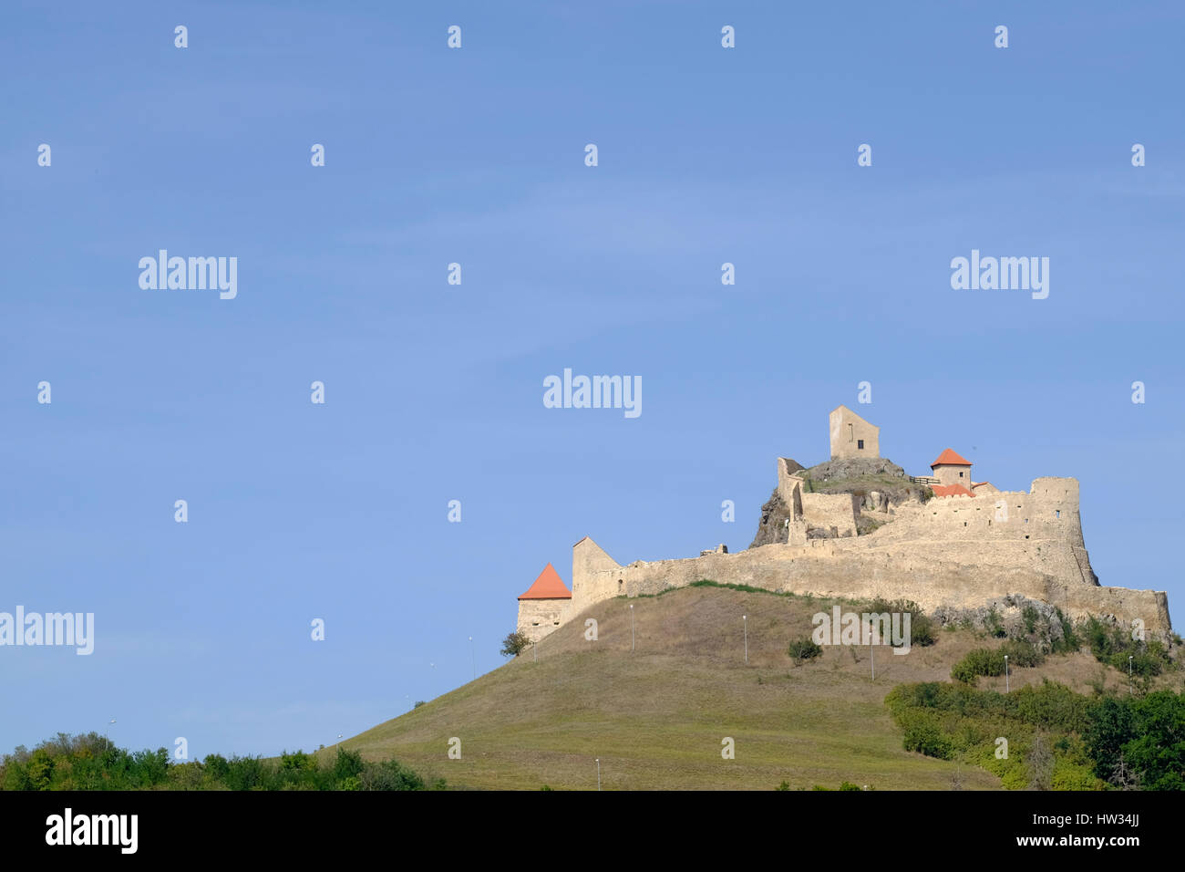 Brasov Citadelle. L'ancien 15e siècle château Saxon et fortifiée au-dessus de la ville de Brasov, Roumanie. Banque D'Images