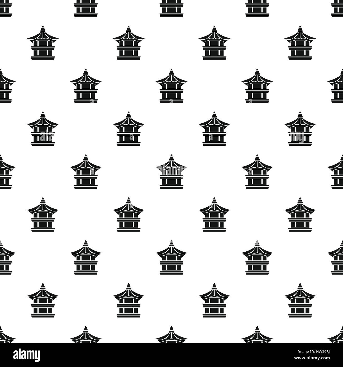 Pavillon hexagonal pattern, style simple. Illustration de Vecteur