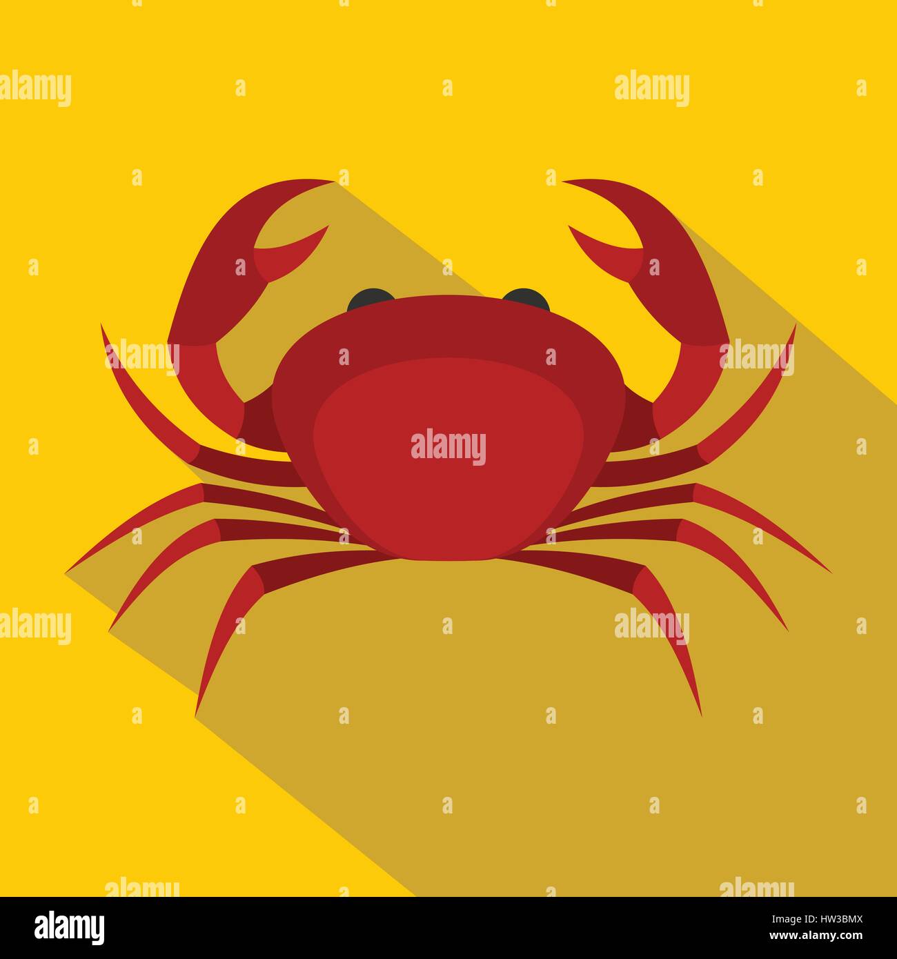 Le crabe royal rouge, icône de style plat Illustration de Vecteur