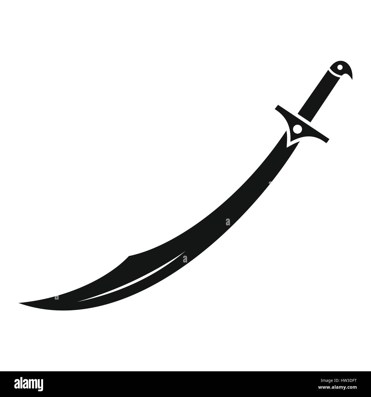 L'icône épée cimeterre, le style simple Illustration de Vecteur