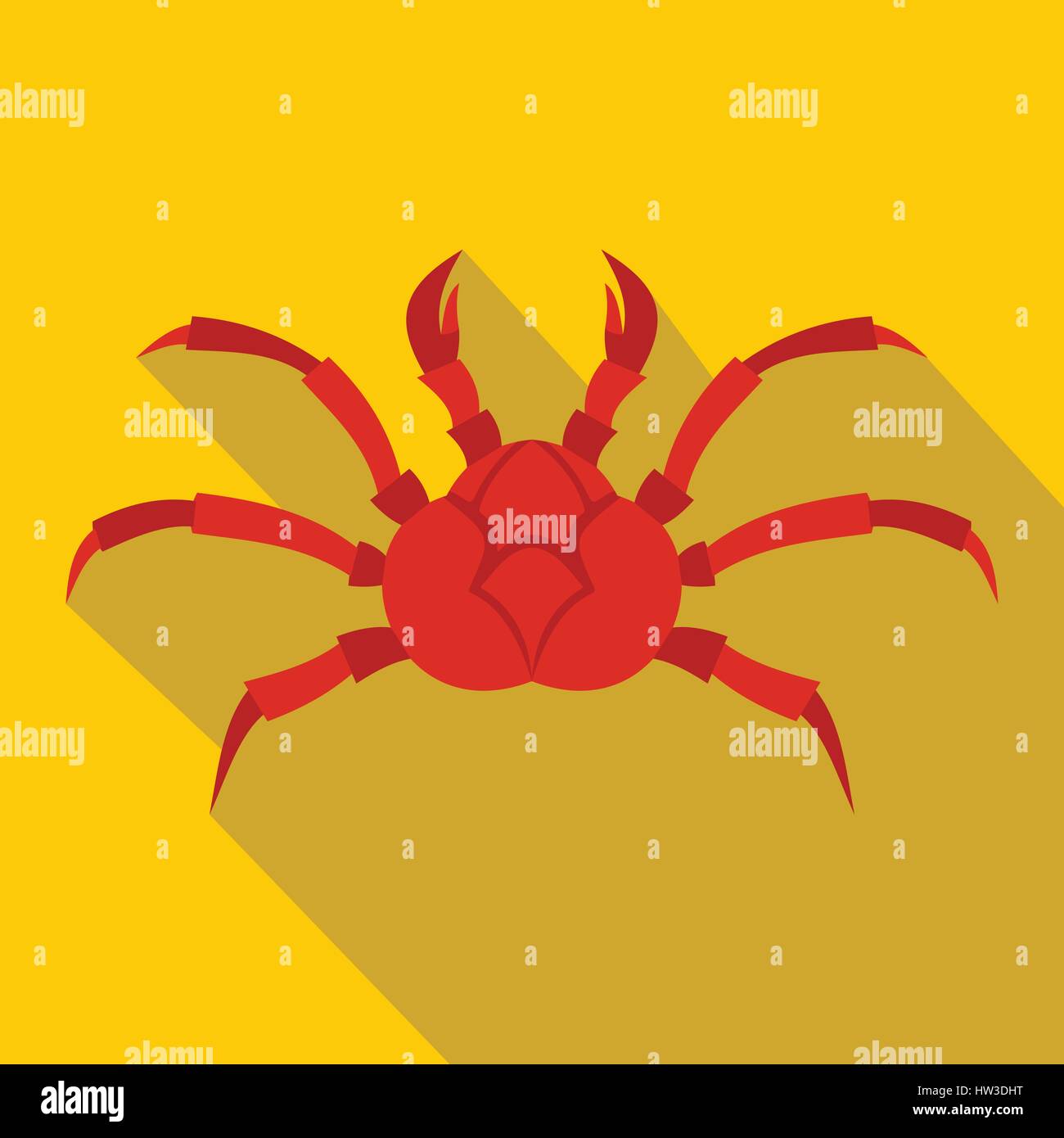 Le crabe royal rouge, icône de style plat Illustration de Vecteur