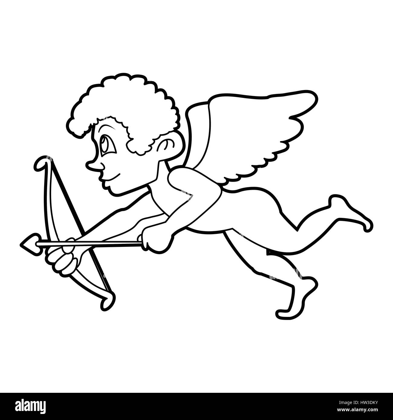 Style du contour, l'icône de Cupidon Illustration de Vecteur