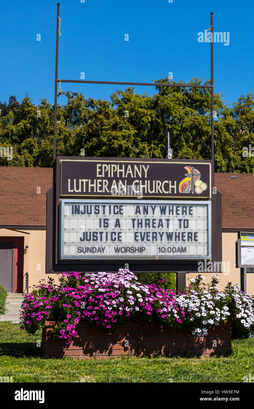 Une Église Luthérienne de San Leandro en Californie Banque D'Images