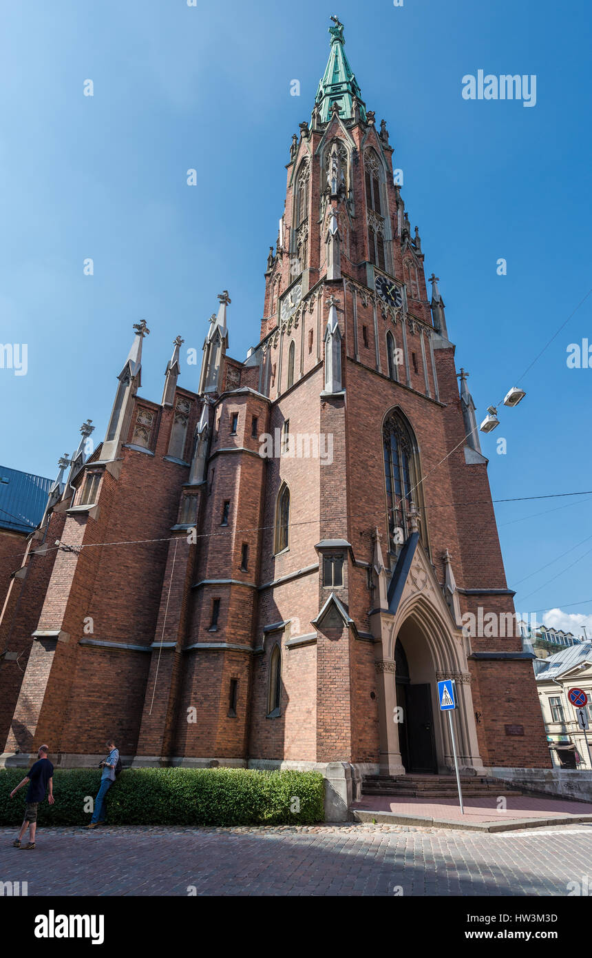 Saint Gertrude ancienne église Église évangélique luthérienne de Lettonie à 6 Domingo Hurtado Street à Riga, capitale de la République de Lettonie Banque D'Images