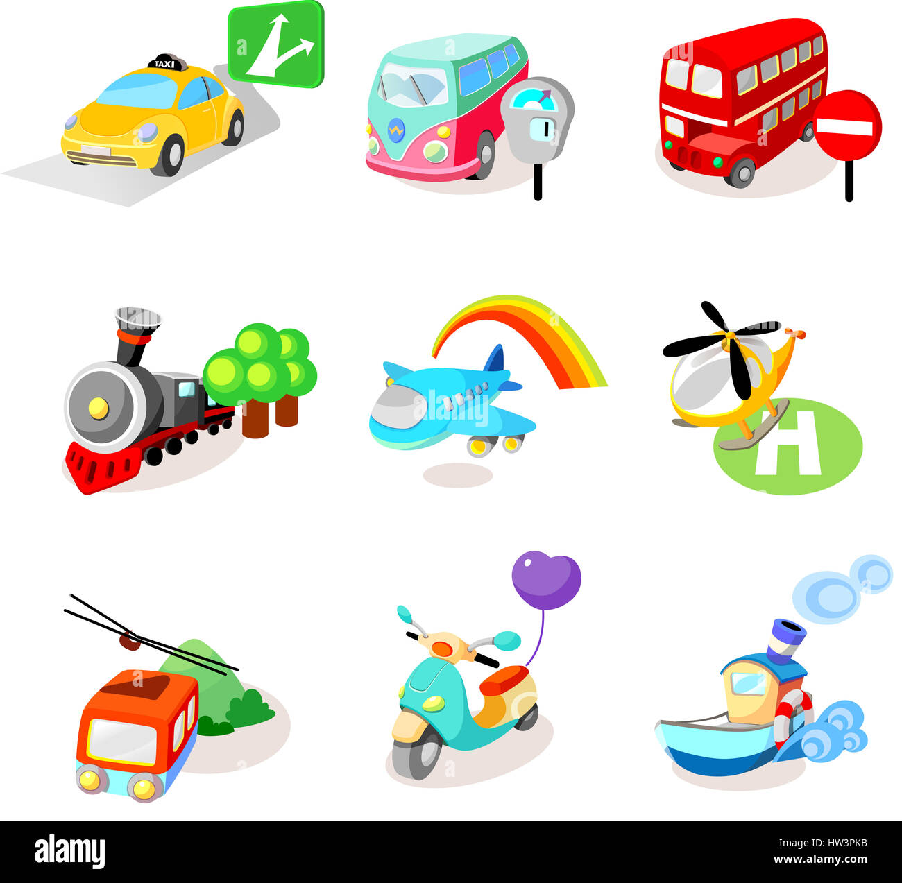 Panneau de flèche,avion,bateau,ballon,choix,voiture,clipart close-up,couleur,couleur,couleur,image,infographie,icône ordinateur généré numériquement image,bus double étage,graphiques,coeur,forme,hélicoptère,voyage,air,véhicule hélisurface horizontal icône,,illustration,en Banque D'Images