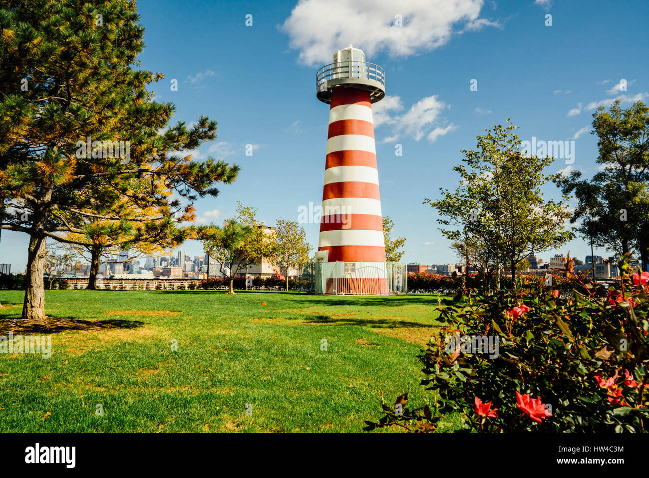 Lefrak Point Lighthouse, Jersey City, New Jersey, United States Banque D'Images