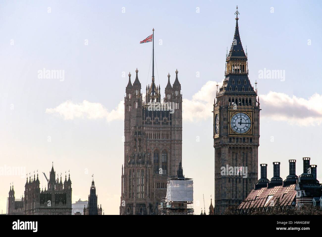 UK : Palais de Westminster avec Big Ben. Photo de 11. Janvier 2014. Dans le monde d'utilisation | Banque D'Images