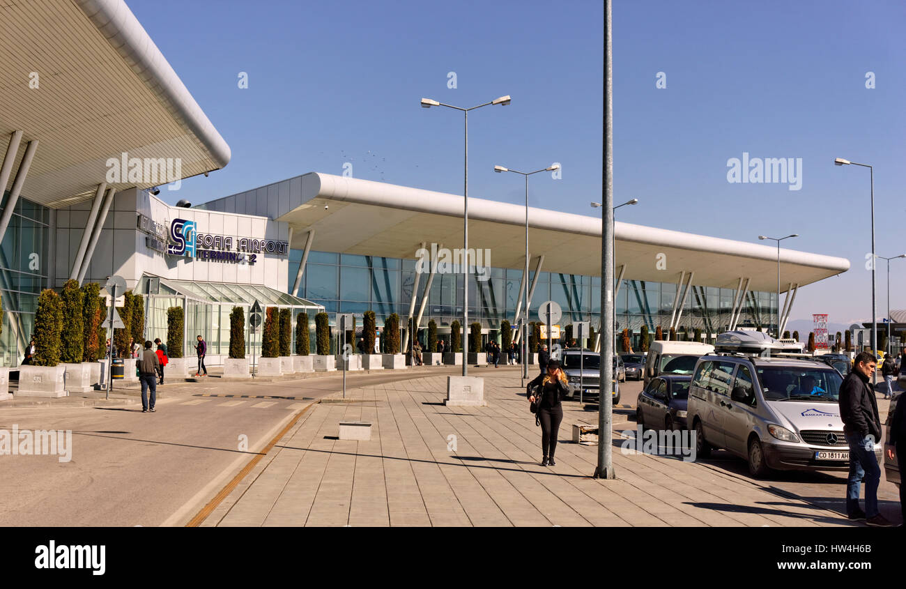 Le Terminal 2 de l'aéroport de Sofia, Bulgarie. Banque D'Images