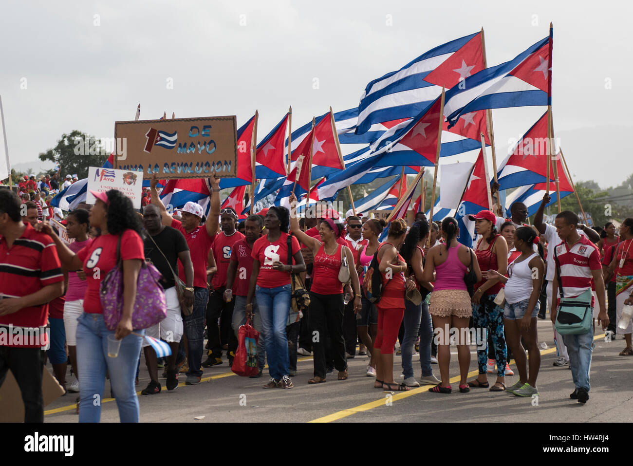 Célébration du Premier mai à Santiago de Cuba, Cuba Photo Stock - Alamy