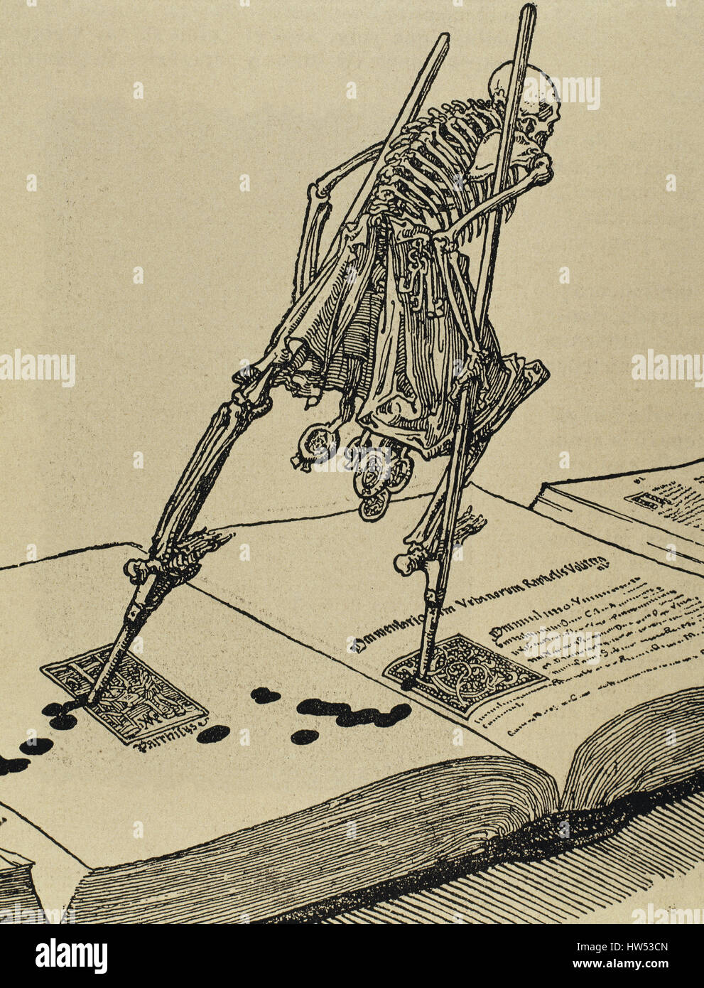 Joseph Sattler (1867-1931). Peintre et Illustrateur Art Nouveau. La danse moderne de la mort. La gravure. 'La Ilustracion Artistica', 1885. Banque D'Images