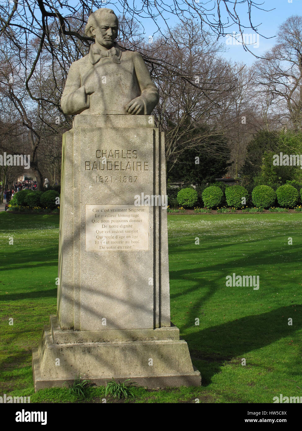 Buste de Charles Baudelaire, poète, du jardin du Luxembourg, Paris, France, Europe Banque D'Images