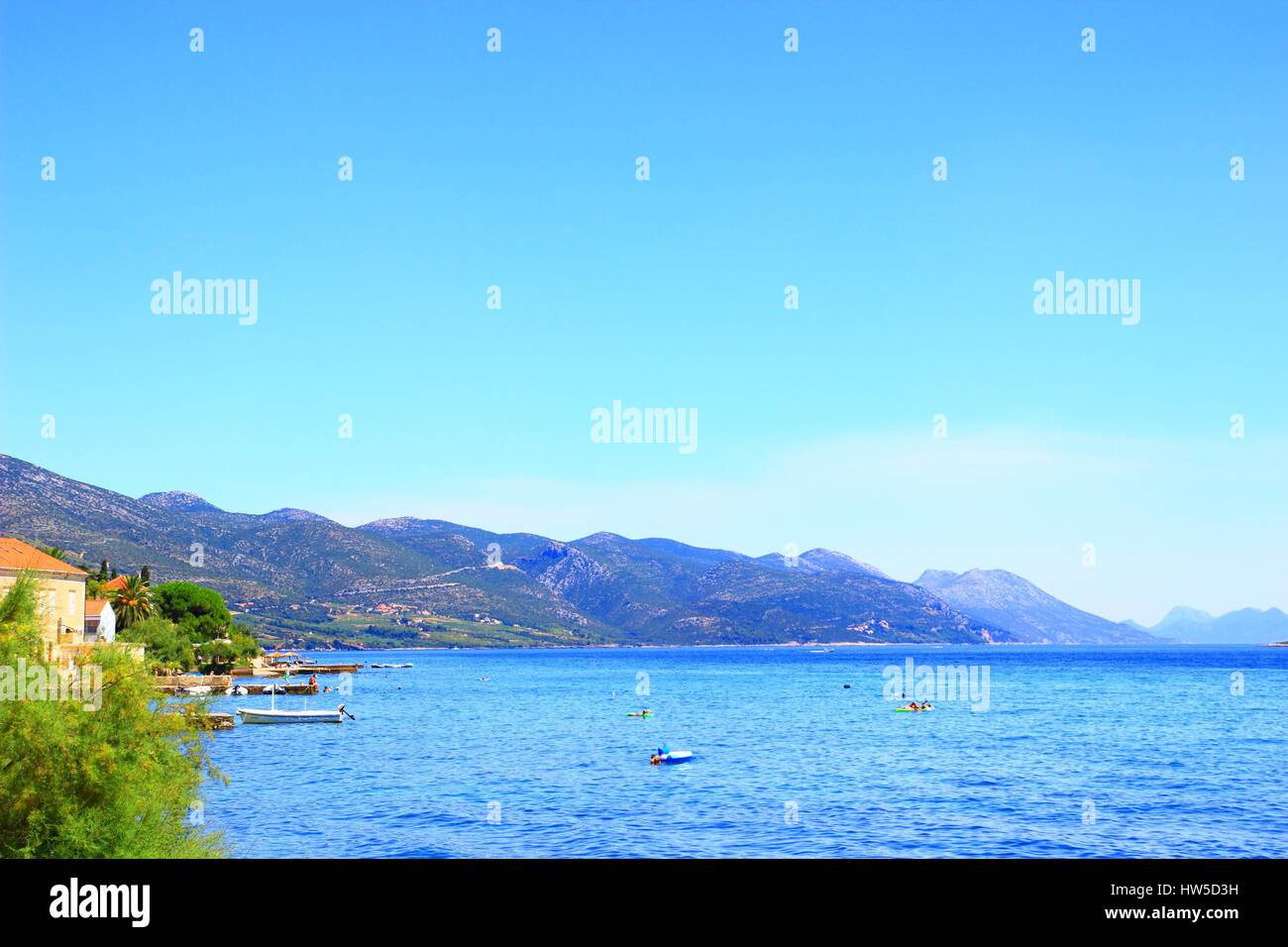 Orebic sur l'île de Brac en Croatie Banque D'Images