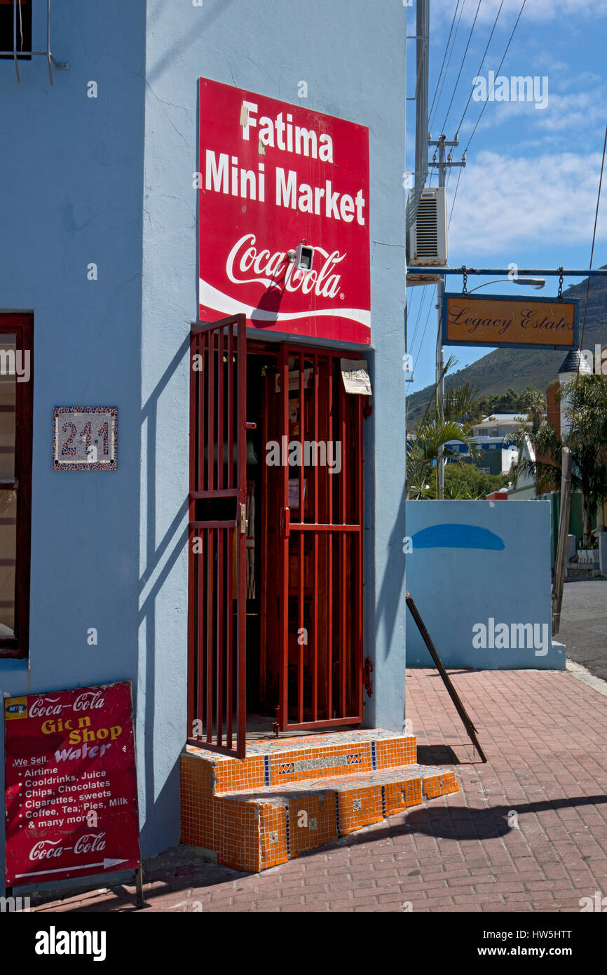 Mini-marché alimentaire,Bo-kaap,quartier de Malay,Cap, Afrique du Sud Banque D'Images