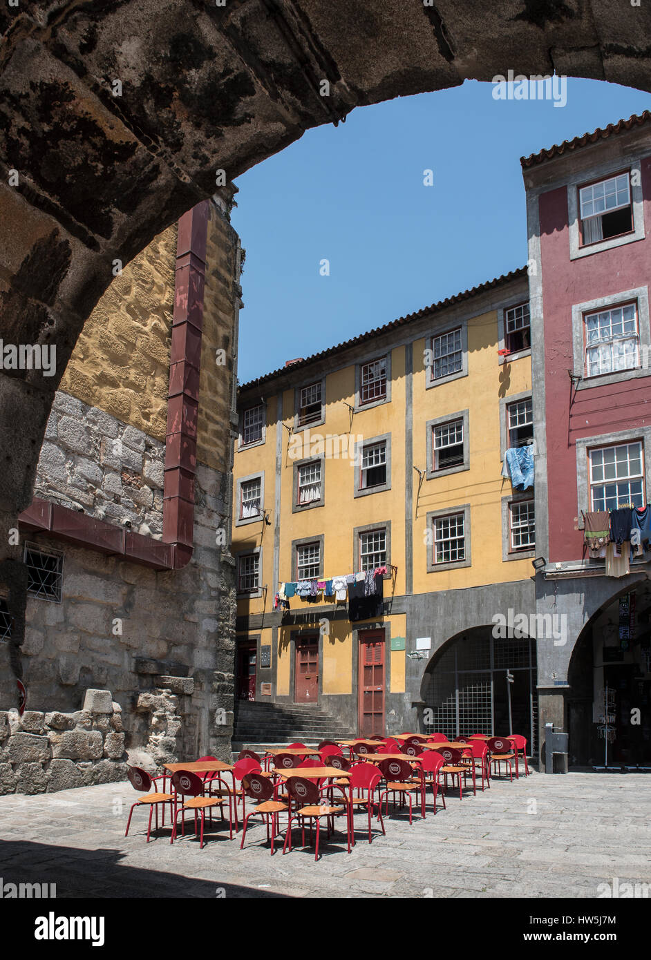 Scène de rue autour de Ribeira Porto Portugal Banque D'Images