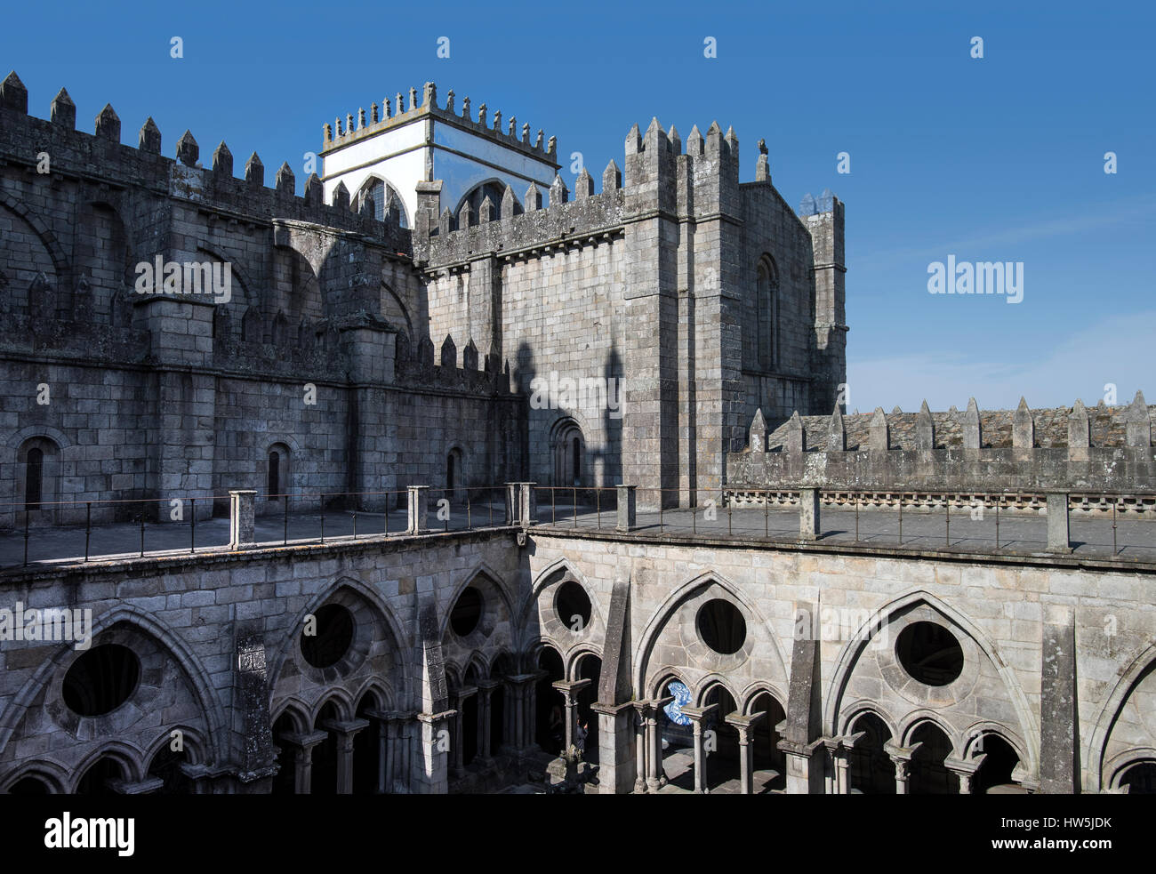 Vue panoramique de la Cathédrale Se Porto Portugal Banque D'Images
