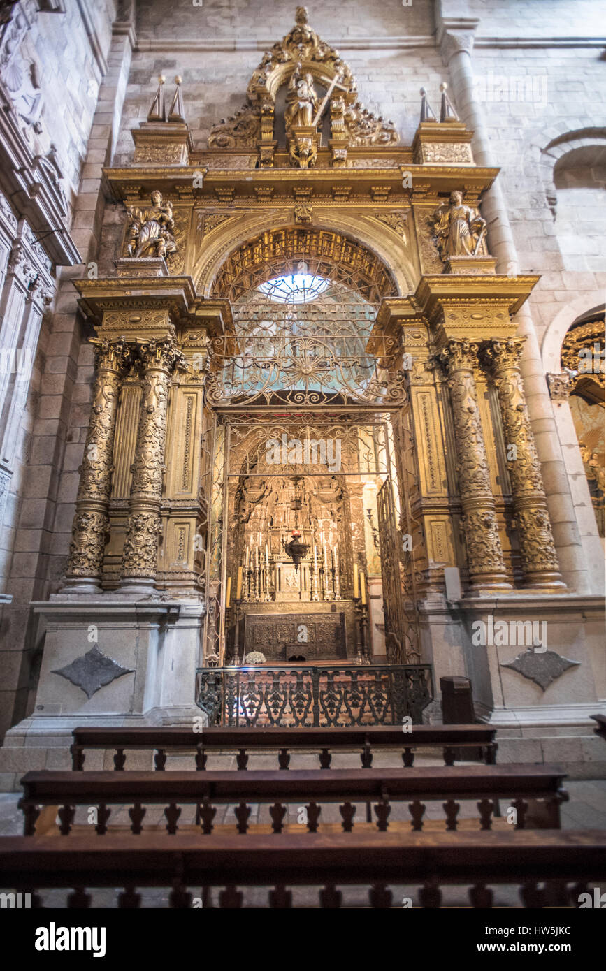 Vue panoramique de la Cathédrale Se Porto Portugal Banque D'Images
