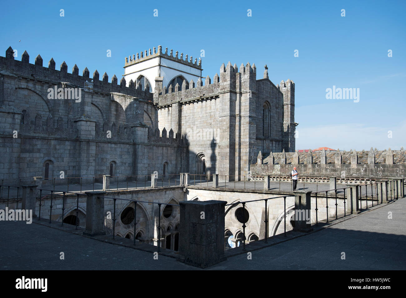 Vue panoramique de la Cathédrale Se Porto Portugal Banque D'Images