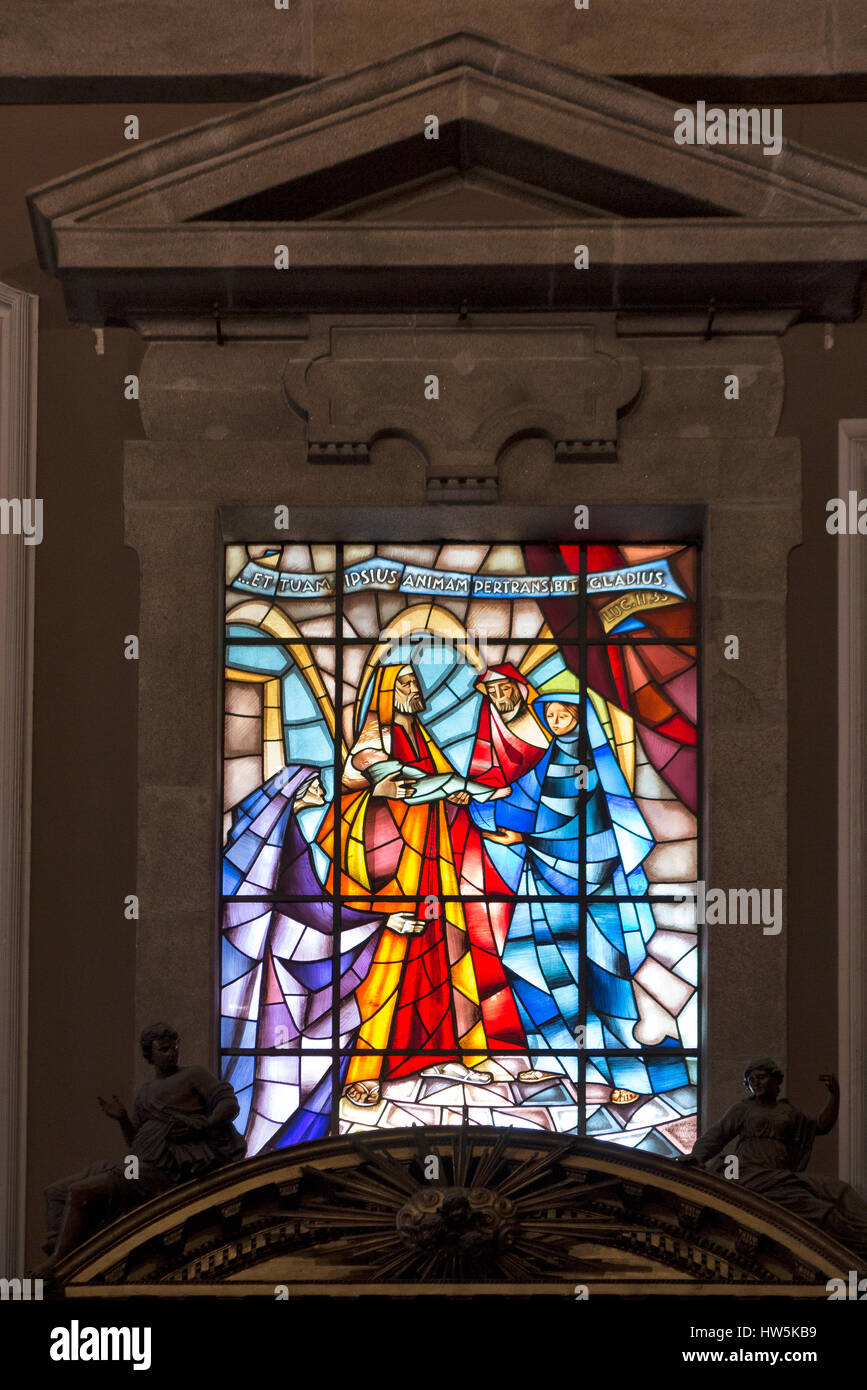 Vitraux église Cedofeita Porto Portugal Banque D'Images