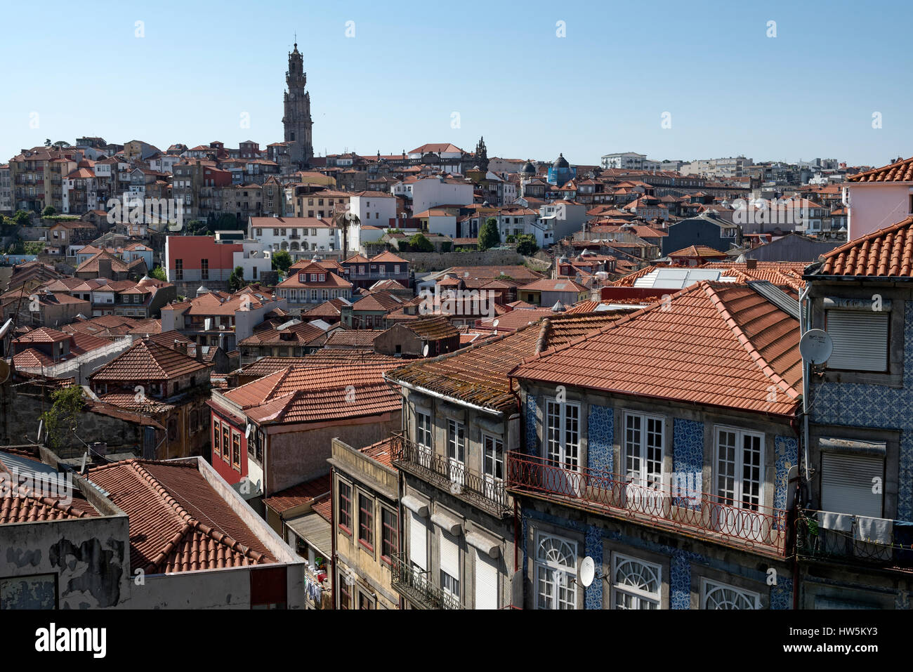 Les toits de la ville de Porto, Portugal Banque D'Images