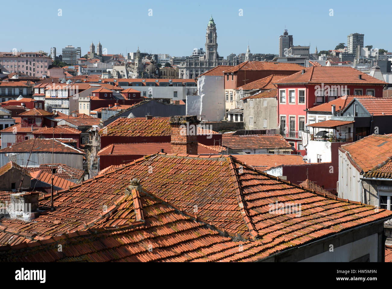 Les toits de la ville de Porto, Portugal Banque D'Images