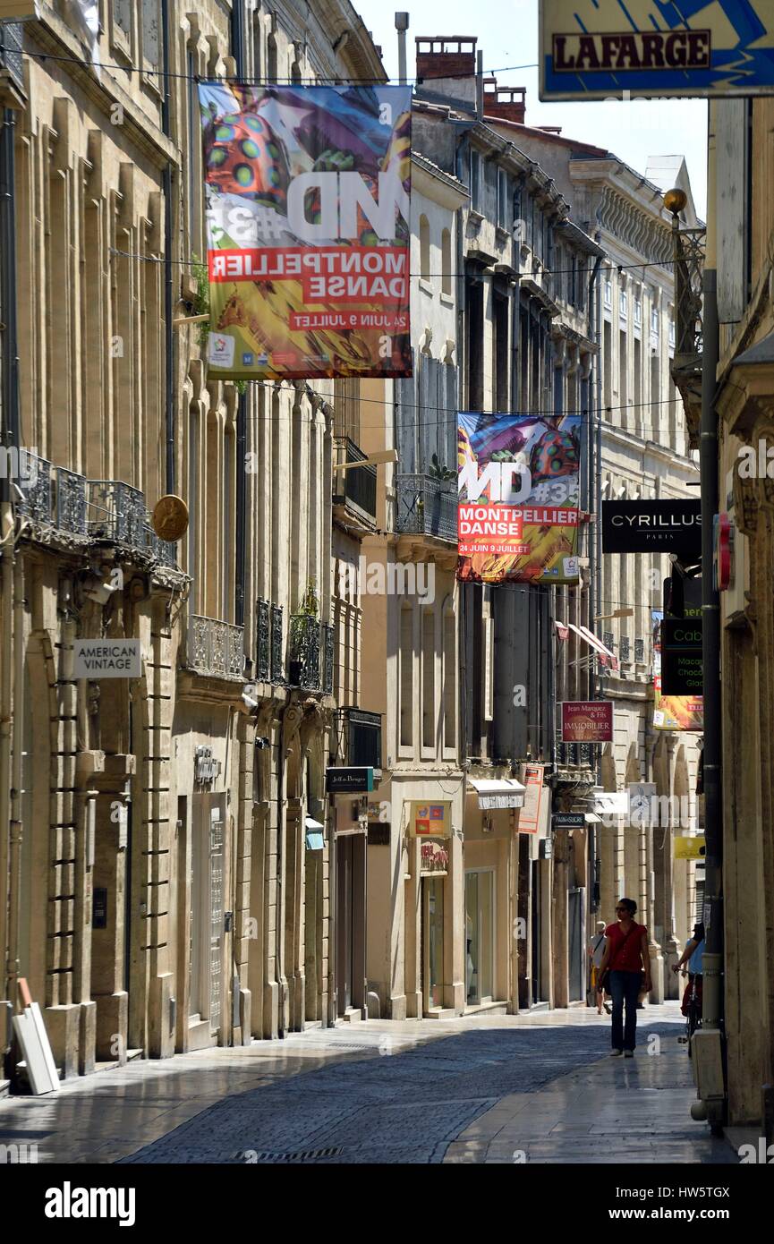 La France, Hérault, Montpellier, centre historique, Grand Rue Jean Moulin  Photo Stock - Alamy