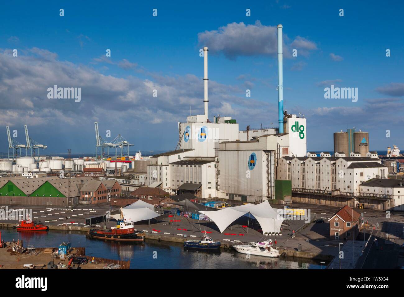 Le Danemark, le Jutland, Aarhus, Capitale européenne de la Culture 2017, augmentation de la vue sur le port Banque D'Images