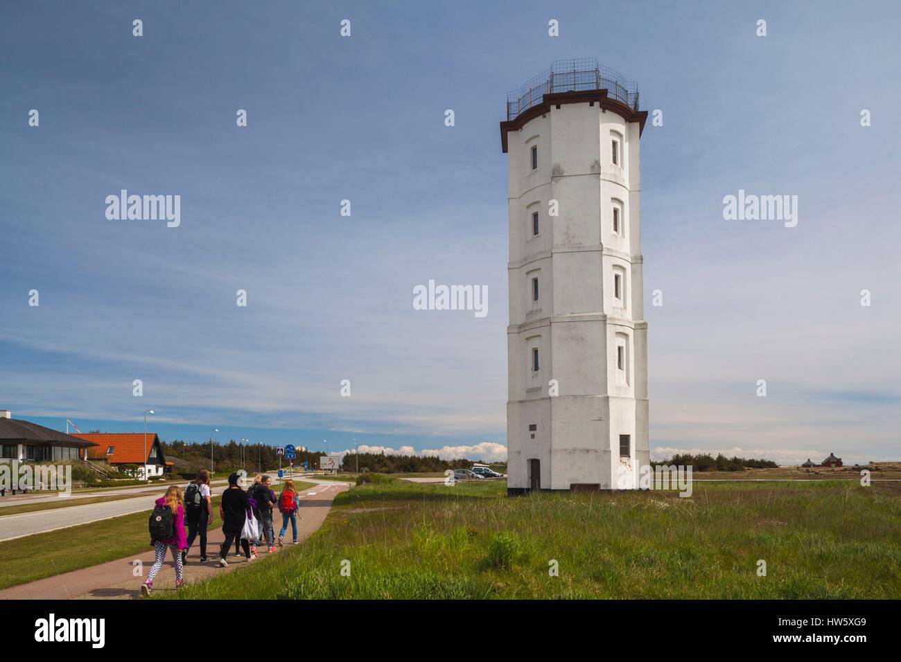 Le Danemark, le Jutland, Skagen, Det Hvide Fyr, ancien phare Banque D'Images