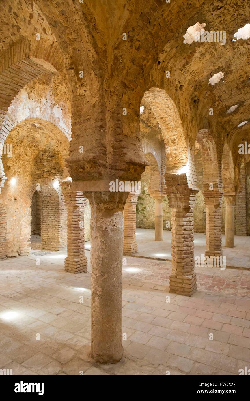 Espagne, Andalousie, province de Malaga, Ronda, 13e siècle, les bains arabes dans le vieux quartier de juifs Banque D'Images
