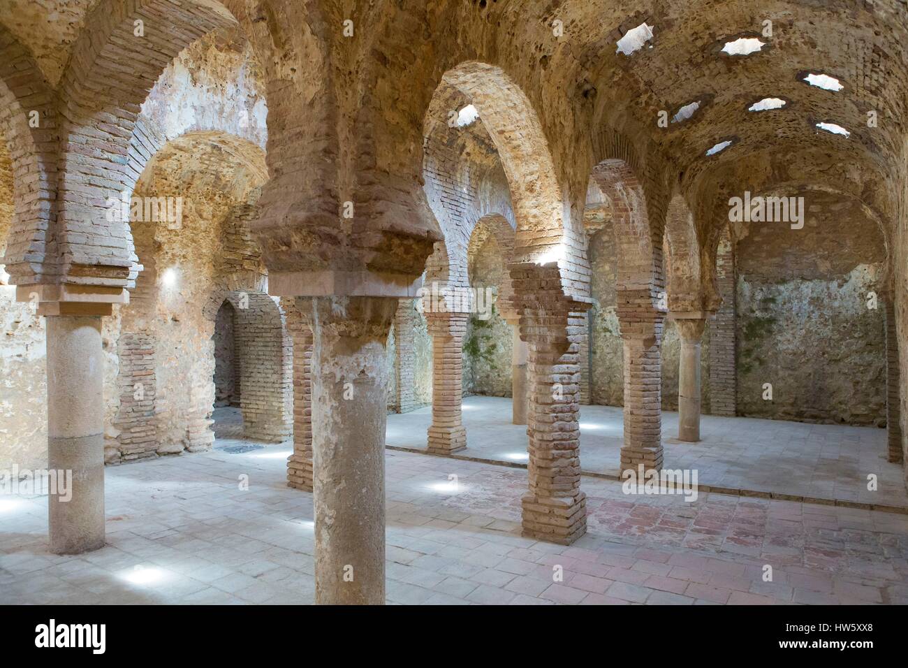 Espagne, Andalousie, province de Malaga, Ronda, 13e siècle, les bains arabes dans le vieux quartier de juifs Banque D'Images
