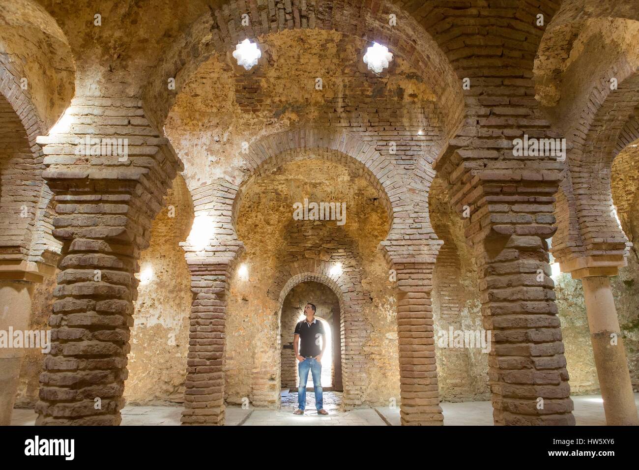 Espagne, Andalousie, province de Malaga, Ronda, 13e siècle, les bains arabes dans le vieux quartier de juifs Banque D'Images